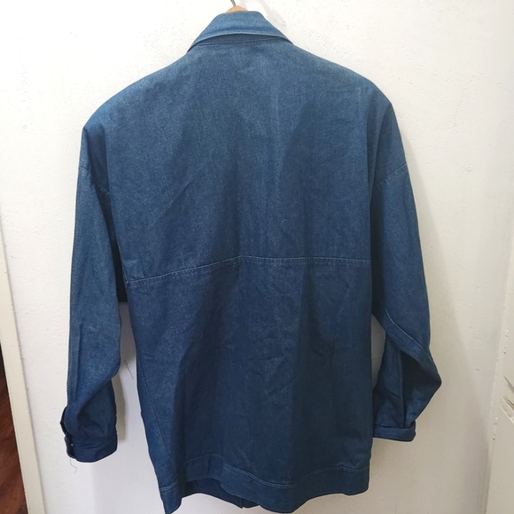 Fini Lignarolo | Vintage '80s Denim & Leather Western Shirt Jacket - Picture 7 of 9